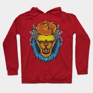 cyperpunk realistic lion Hoodie